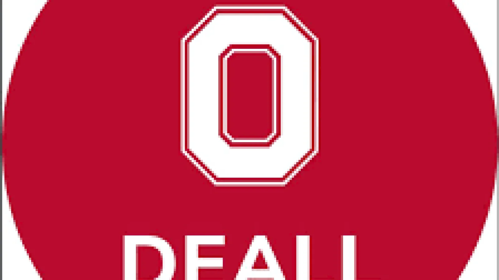 Circular Department of East Asian Languages and Literatures logo in scarlet with Block O 