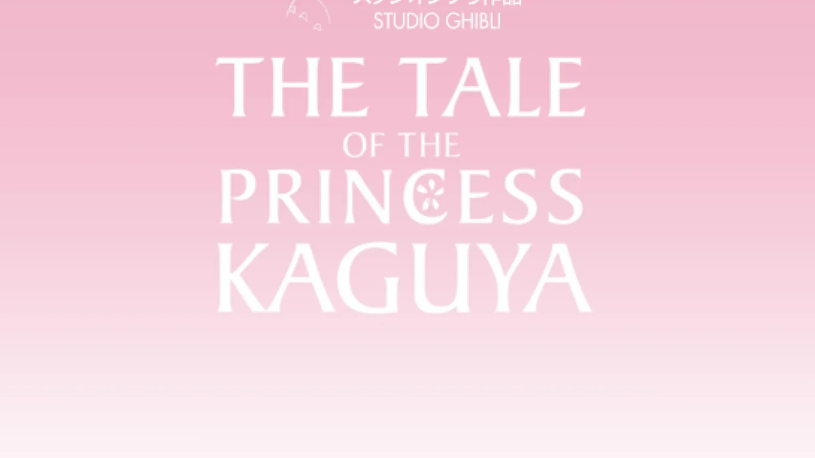 "The Tale of the Princess Kaguya" written on a pink background